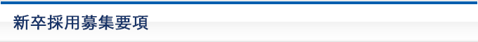 新卒採用募集要項